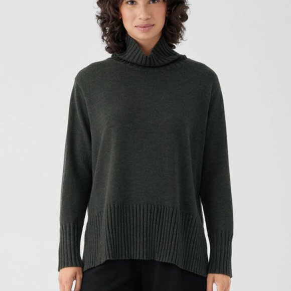 Eileen Fisher 100% Merino Wool Turtleneck Pullover S/P - New with Tags - Picture 2 of 8